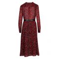Womens Scarlet/Black Lavish Leaf Belted Midi Dress 50459 by Michael Kors from Hurleys