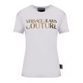 Womens White Metallic Logo Fitted S/s T Shirt 49079 by Versace Jeans Couture from Hurleys