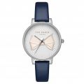 Womens Navy & Silver Bow Dial Leather Strap Watch 19255 by Ted Baker from Hurleys