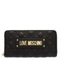 Womens Black Diamond Quilted Zip Around Purse 82237 by Love Moschino from Hurleys