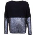 Womens Black Foil Detail Jumper 66973 by Replay from Hurleys