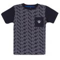 Boys Navy Eagle Print S/s T Shirt 19745 by Armani Junior from Hurleys