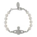 Womens Silver/Pearl Mini Bas Relief Bracelet 82381 by Vivienne Westwood from Hurleys