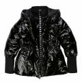 Girls Black Vinyl Look Padded Hooded Jacket 75346 by DKNY from Hurleys