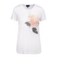 Womens White Rose Print S/s T Shirt 84696 by Emporio Armani from Hurleys