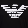 Mens Black Branded Eagle L/s T Shirt 55580 by Emporio Armani from Hurleys