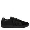Mens Black Branded Cupsole Trainers 45743 by Emporio Armani from Hurleys