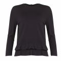 Womens Black Ruffle Trim Knitted Jumper 29058 by Emporio Armani from Hurleys