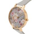 Womens Grey & Gold Flower Show Big Dial Watch 18272 by Olivia Burton from Hurleys