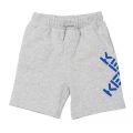 Boys Light Grey Marl Logo Cross Sweat Shorts 102627 by Kenzo from Hurleys