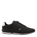 Mens Black Saturn_Lowp Nylon Trainers 88718 by BOSS from Hurleys