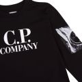 Boys Black Portal Arm Print L/s T Shirt 91628 by C.P. Company Undersixteen from Hurleys