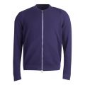 Mens Navy Waffle Knit Trim Zip-Through Sweat Jacket 27536 by PS Paul Smith from Hurleys