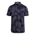 Mens Navy Downdog Print S/s Shirt 73414 by Ted Baker from Hurleys