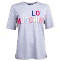 Womens Light Grey Melange Embossed Logo S/s Tee Shirt 10475 by Love Moschino from Hurleys