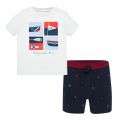Infant White/Navy Rowing Top & Shorts Set 58256 by Mayoral from Hurleys