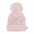 Girls Pale Pink Sequin Knitted Pom Hat 76072 by Billieblush from Hurleys