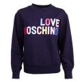 Womens Blue Embossed Logo Sweat Top 10500 by Love Moschino from Hurleys