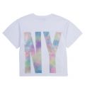 Girls White Maxi Fit Cloudy Logo S/s T Shirt 84841 by DKNY from Hurleys