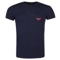 Mens Marine Megalogo Slim S/s T Shirt 19996 by Emporio Armani Bodywear from Hurleys
