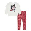 Girls Red Floral Leggings & Sweat Top Set 91533 by Mayoral from Hurleys