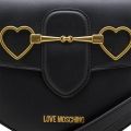 Womens Black Heart Strap Saddle Crossbody Bag 101404 by Love Moschino from Hurleys