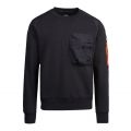 Mens Black Sabre Pocket Sweat Top 97655 by Parajumpers from Hurleys