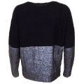 Womens Black Foil Detail Jumper 66975 by Replay from Hurleys