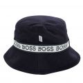 Baby Navy Reversible Bucket Hat 85226 by BOSS from Hurleys