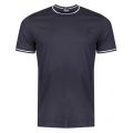 Mens Navy Twin Tipped S/s T Shirt 32004 by Fred Perry from Hurleys