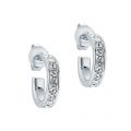 Ted Baker Earrings Womens Silver/Crystal Seenita Nano Hoop Huggie 