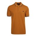 Mens Dark Caramel Twin Tipped S/s Polo Shirt 85086 by Fred Perry from Hurleys