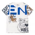 Boys Off White Tiger Mix S/s T Shirt 102657 by Kenzo from Hurleys