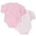 Baby Pink 2 Pack L/s Bodysuits 62542 by Armani Junior from Hurleys