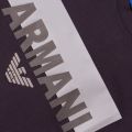 Boys Navy Chest Branded L/s T Shirt 11597 by Armani Junior from Hurleys