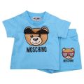 Baby Aquarius Sunglasses Toy T Shirt + Short Set 107675 by Moschino from Hurleys