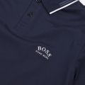 Athleisure Mens Navy/Silver Paul Curved Logo Slim Fit S/s Polo Shirt 45191 by BOSS from Hurleys