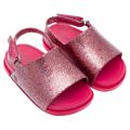 Girls Pink Glitter Beach Slide Sandals (4-9) 21532 by Mini Melissa from Hurleys