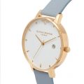 Womens Chalk Blue & Gold Queen Bee Dial Watch 18266 by Olivia Burton from Hurleys