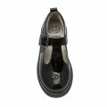 Girls Black Patent Jennifer T-Bar Hearts Shoes (26-34)