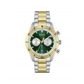 Mens Silver/Gold/Green Santiago Bracelet Watch 106486 by BOSS from Hurleys
