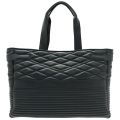Womens Black Quilted Shopper Bag