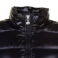 Womens Black Authentic Fur Hooded Shiny Jacket
