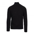 Mens Black Ribbed Knit Zip Through Cardigan 96773 by Replay from Hurleys