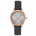 Womens Black, Rose Gold & Silver Saffiano Leather Strap Watch