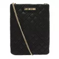 Womens Black Diamond Quilted Phone Crossbody Bag 82229 by Love Moschino from Hurleys