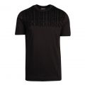Mens Black Flock Logo S/s T Shirt 77953 by Emporio Armani from Hurleys