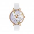Womens White & Gold Floral Print Dial Leather Watch 10097 by Ted Baker from Hurleys
