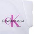 Girls Bright White Monogram Off Placed Cap S/s T Shirt 104801 by Calvin Klein from Hurleys