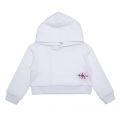 Girls Bright White Monogram Off Placed Hoodie 104806 by Calvin Klein from Hurleys
